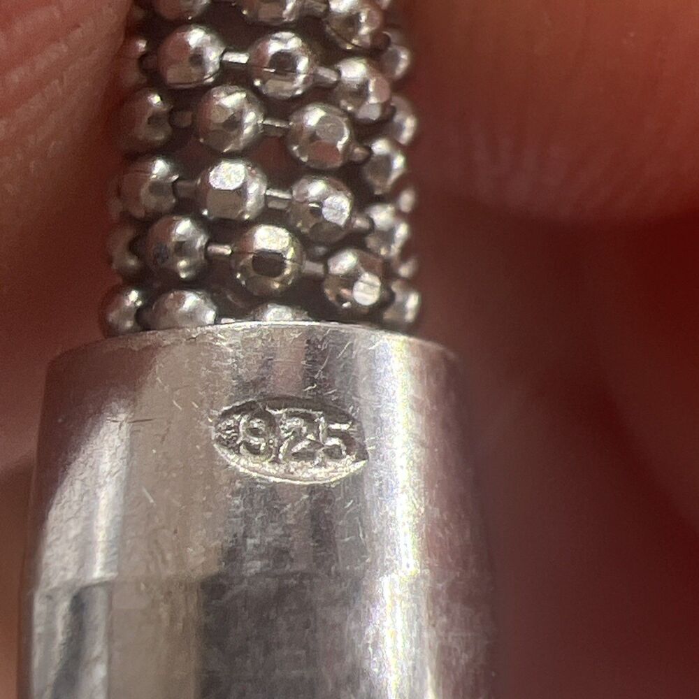 925 SILVER DIAMOND CUT BRACELET MAGNETIC 7.5" FLEXIBLE Star888AR Maker Mark - Picture 11 of 13